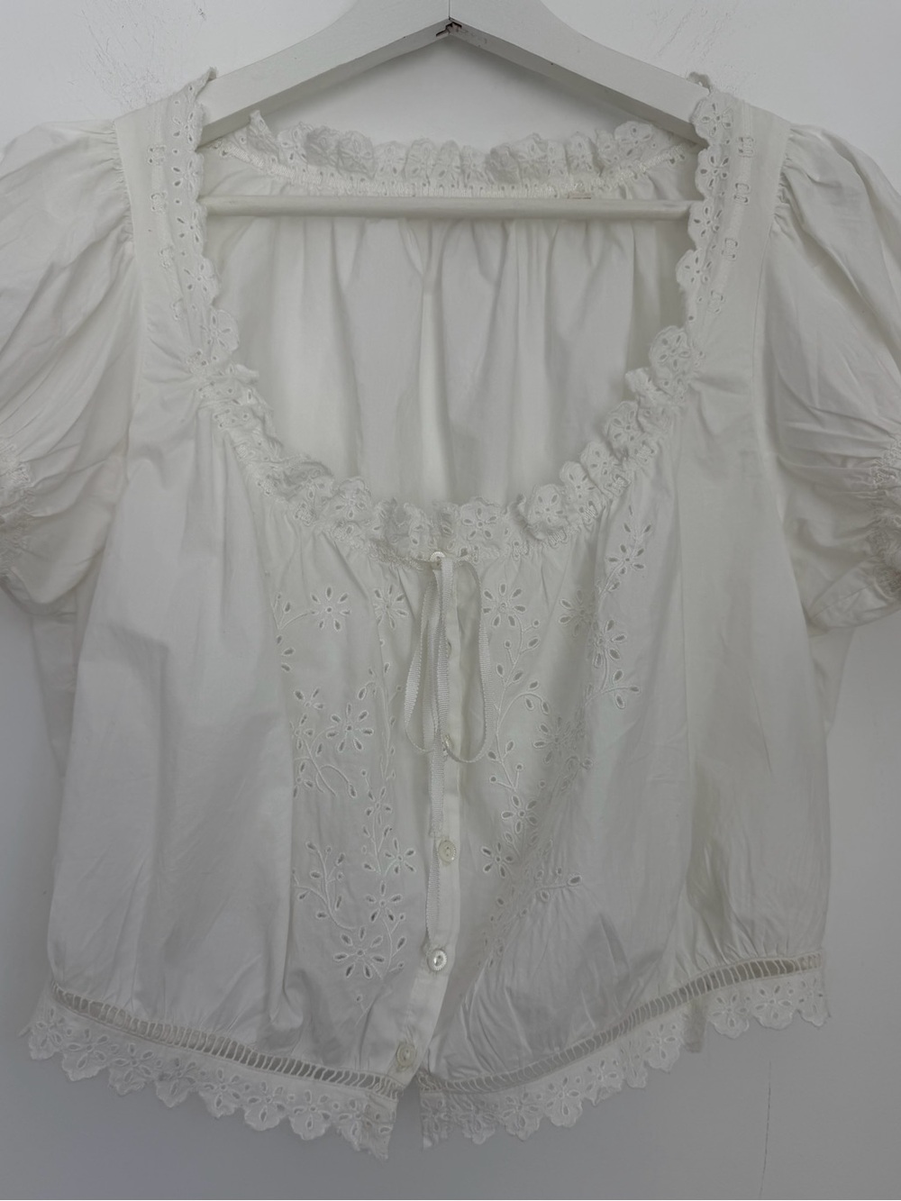 Doen Small Nera Top White Eyelet Salt Cotton Poplin - Picture 8 of 14